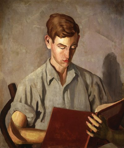 Junger Junge beim Lesen von Moise Kisling