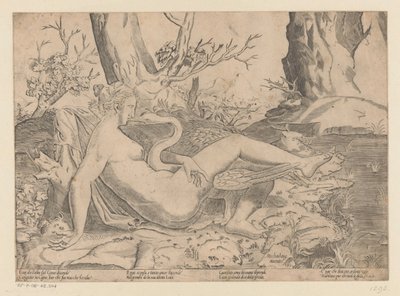 Leda und der Schwan von Monogrammist IHS