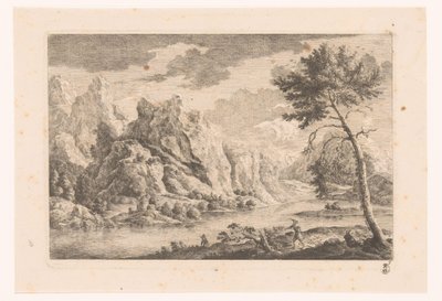 Berglandschaft mit Fluss von Monogrammist MEG