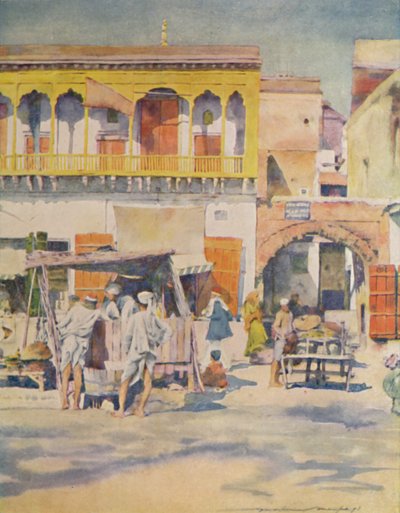 Ein Basar, Delhi, 1905 von Mortimer Ludington Menpes