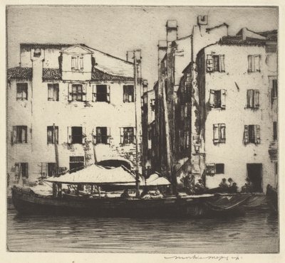 Boote auf einem Kanal, venezianische Insel von Mortimer Menpes