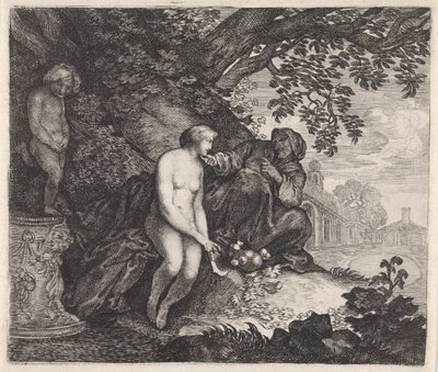 Vertumnus versucht Pomona zu verführen von Moyses van Wtenbrouck
