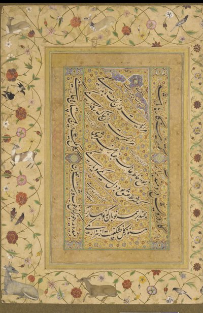 Kalligraphie aus dem späten Shahjahan-Album von Mughal School