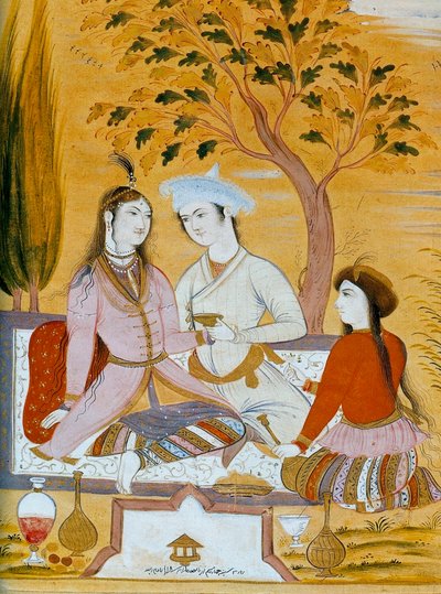 Liebespaar und ein Diener, 1696 von Mu