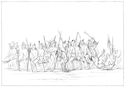 Hundetanz der Sioux, 1841 von Myers and Co