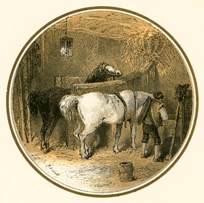 Pferde im Stall von Myles Birket Foster