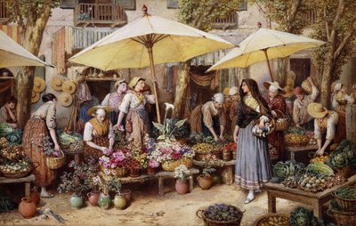 Der Blumenmarkt, Toulon von Myles Birket Foster