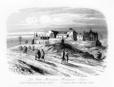 Der kleine Berg bei Meliapur, Indien, um 1840 von N. Remond