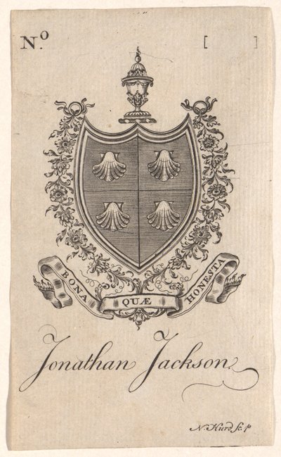 Exlibris von Jonathan Jackson von Nathaniel Hurd