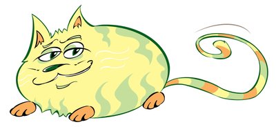 Kurvige Katze - Karikatur von Neale Osborne