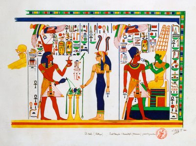 Wandgemälde aus El-Kab, Ägypten, 1841 von Nestor l