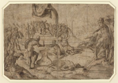 Opferszene (Gaius Mucius Scaevola?) von Netherlandish 16th Century