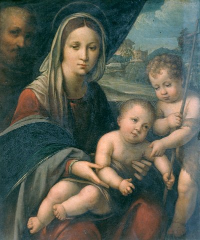 Heilige Familie mit dem kleinen Johannes von Niccolò Pisano
