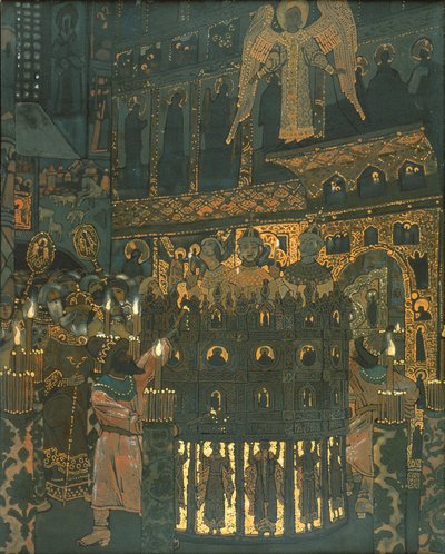 Mysterienspiel im mittelalterlichen Nowgorod von Nicholas Roerich