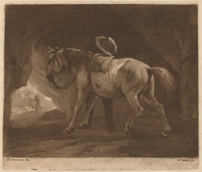 Das pissende Pferd von Nicolaas Verkolje after Philips Wouwerman