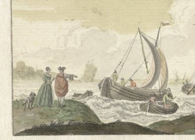 Schiffe auf einem windigen Fluss von Nicolaes Aartman