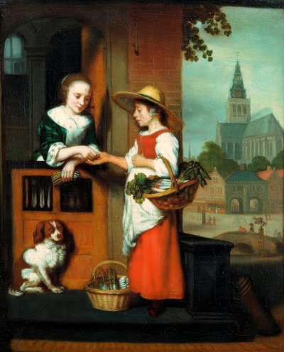 Die Gemüseverkäuferin von Nicolaes Maes