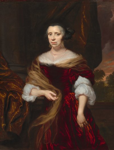 Porträt einer Dame, 1676 von Nicolaes Maes
