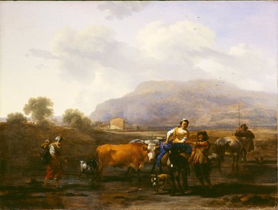 Reisende Bauern (Der Abend) von Nicolaes Pietersz. Berchem