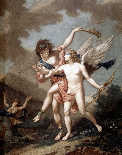 Liebe geführt von Wahnsinn von Nicolas Andre (after) Monsiau