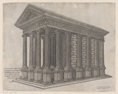 Tempel der Fortuna, Rom, 1550 von Nicolas Beatrizet