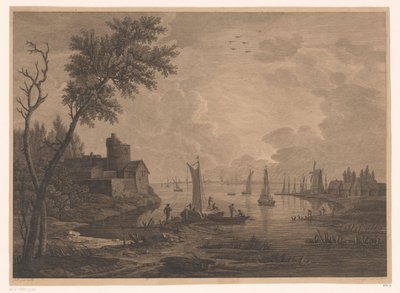 Landschaft mit Fischerbooten von Nicolas Dufour