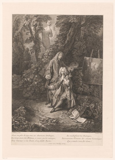 Zwei galante Männer in einer Parklandschaft von Nicolas Henri Tardieu