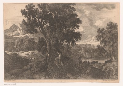 Berglandschaft mit Bäumen von Nicolas Perelle