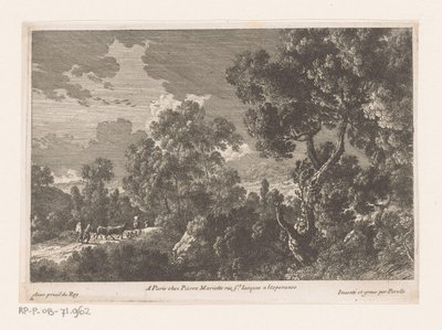 Waldlandschaft mit Hirten und Herde von Nicolas Perelle