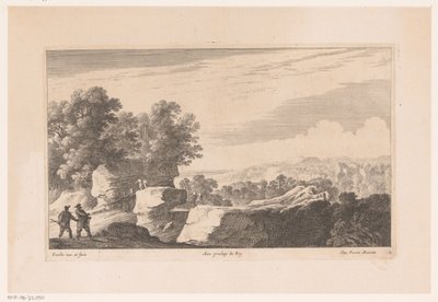 Landschaft mit Brücke über schnell fließenden Fluss von Nicolas Perelle