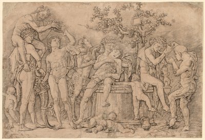 Bacchanal mit einem Weinfass von Nicolas Poussin