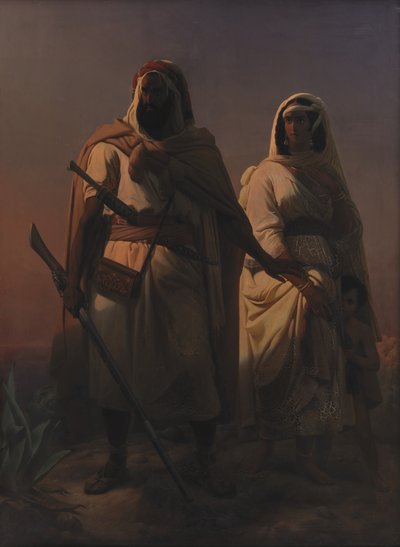 Eine arabische Familie in der Wüste von Niels Simonsen