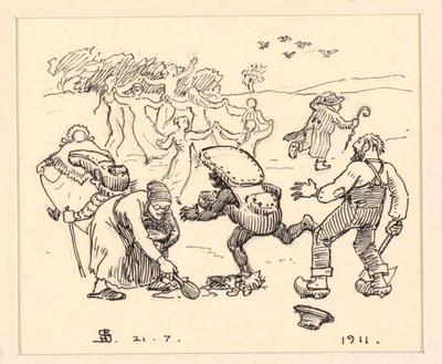 Illustration zu "Die dicke Katze" von Niels Skovgaard