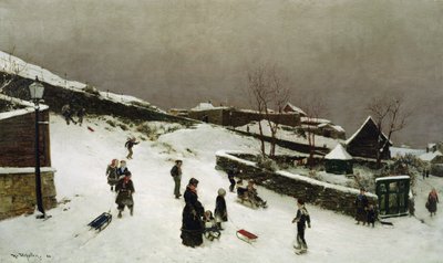 Winterszene in Nordnes, Bergen von Nikolai Martin Ulfsten