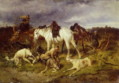 Auf der Jagd, 1870er Jahre von Nikolai Yegorovich Sverchkov