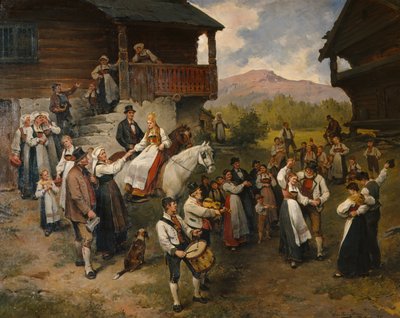 Bauernhochzeit in Eidsfjord von Nils Bergslien