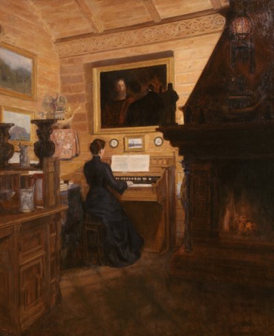 Frau am Cembalo von Nils Dahl Alstrup