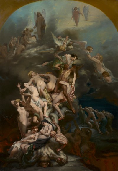 Himmel und Hölle, ca. 1850 von Octave Tassaert