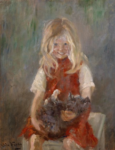 Mädchen mit Katze von Oda Krohg