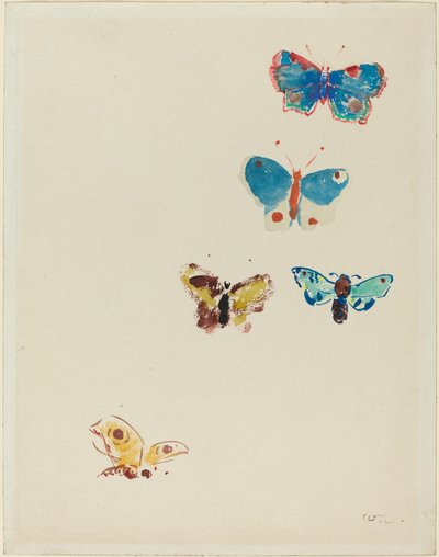 Fünf Schmetterlinge von Odilon Redon