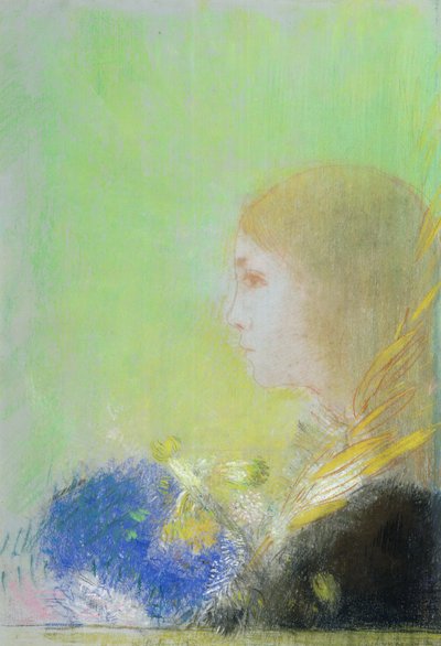 Profil eines jungen Mädchens von Odilon Redon