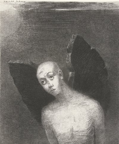 Der gefallene Engel, 1886 (Druck) von Odilon Redon