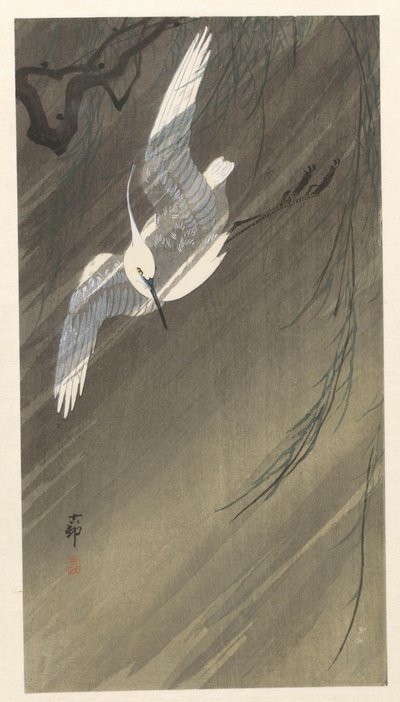 Reiher im Sturm von Ohara Koson