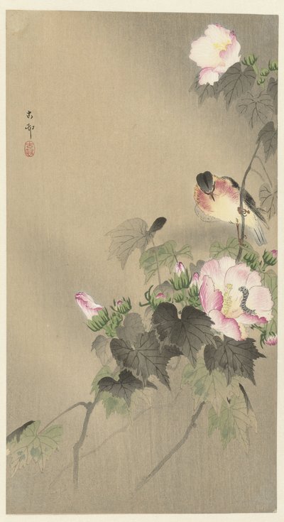 Vogel und Raupe von Ohara Koson