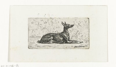 Liegender Windhund von Otto Eerelman