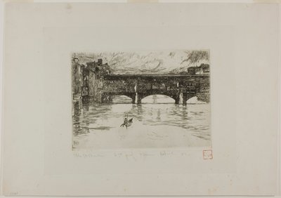 Ponte Vecchio, zerstörte Platte von Otto Henry Bacher
