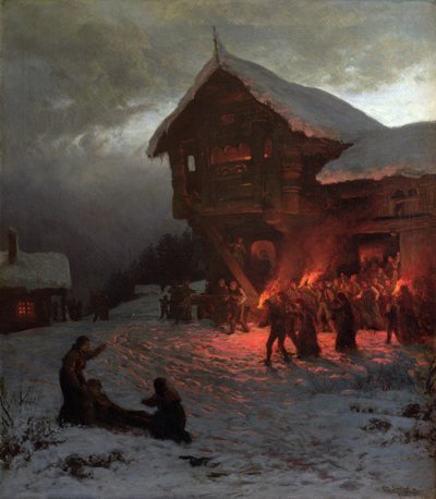 Kampf bei einem Weihnachtsfest von Otto Ludvig Sinding