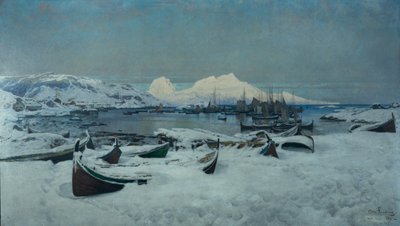 Wintertag in Lofoten, Bodø von Otto Ludvig Sinding
