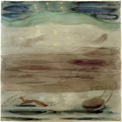 Studie zu Sternenlandschaft mit Bergkuppe von Otto Meyer Amden