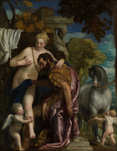 Mars und Venus vereint durch Liebe von Paolo Veronese
